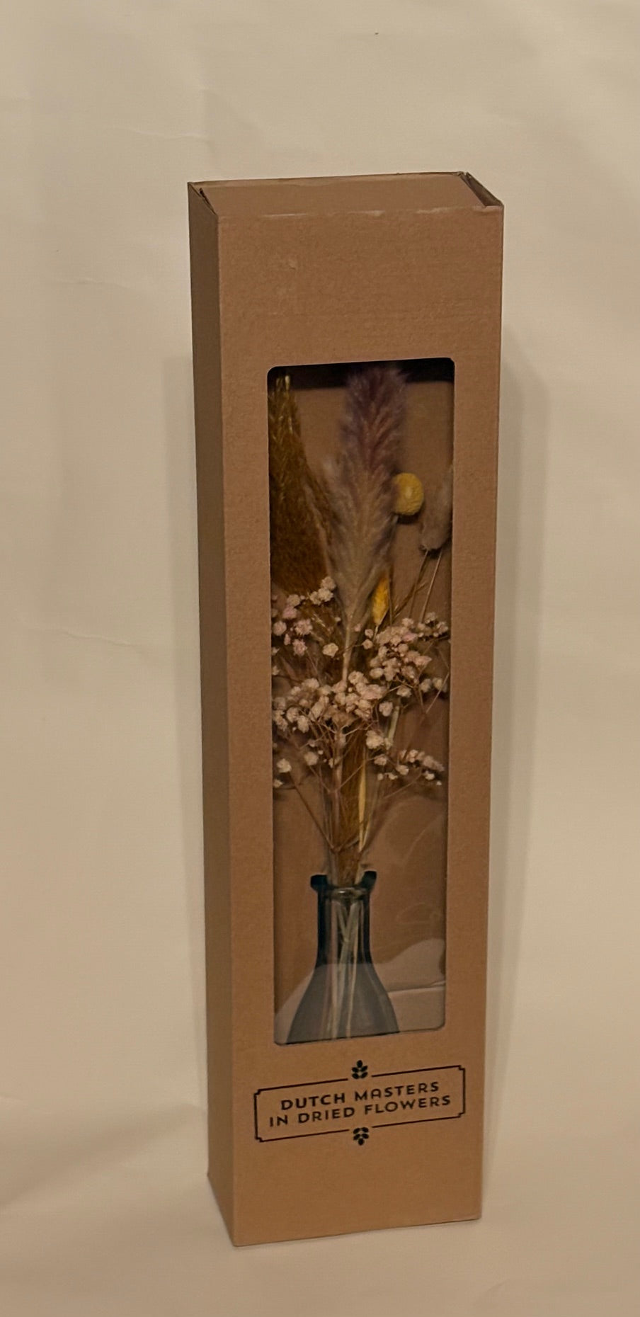 Geschenkbox Trockenblumen Sträußchen mit Vase