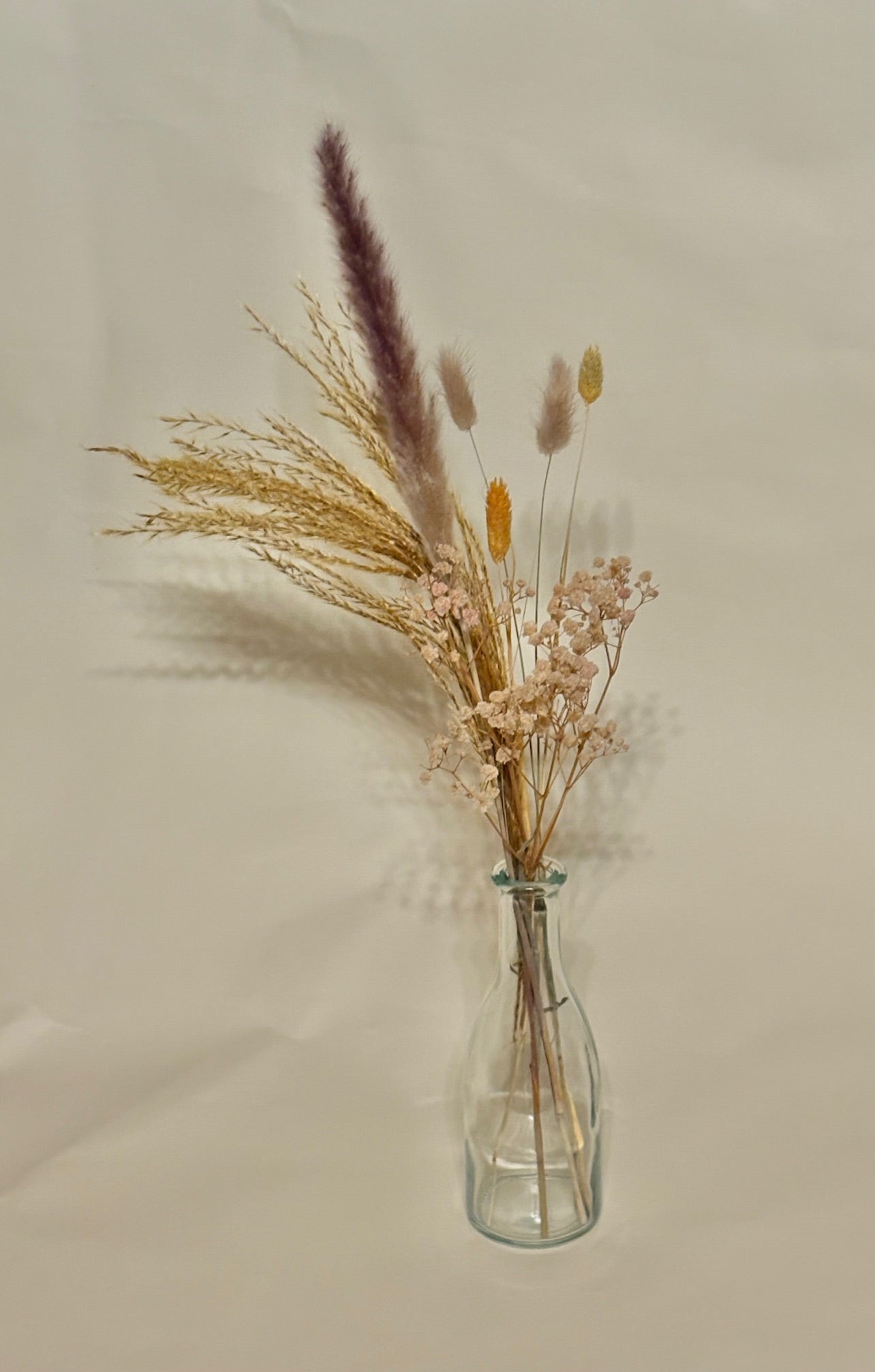 Geschenkbox Trockenblumen Sträußchen mit Vase