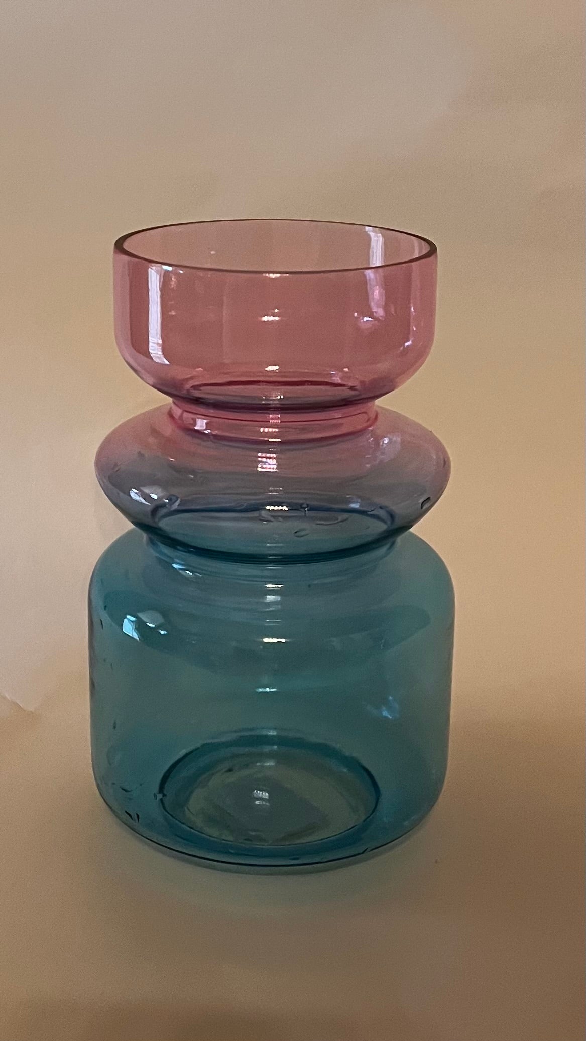 Glasvase Multicolor in blau-rosa 23 cm