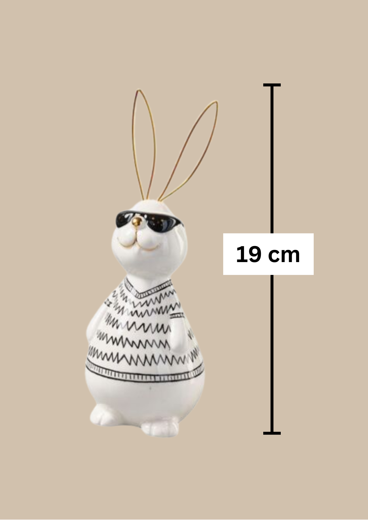 Keramik Hase "Black & White" 19 cm