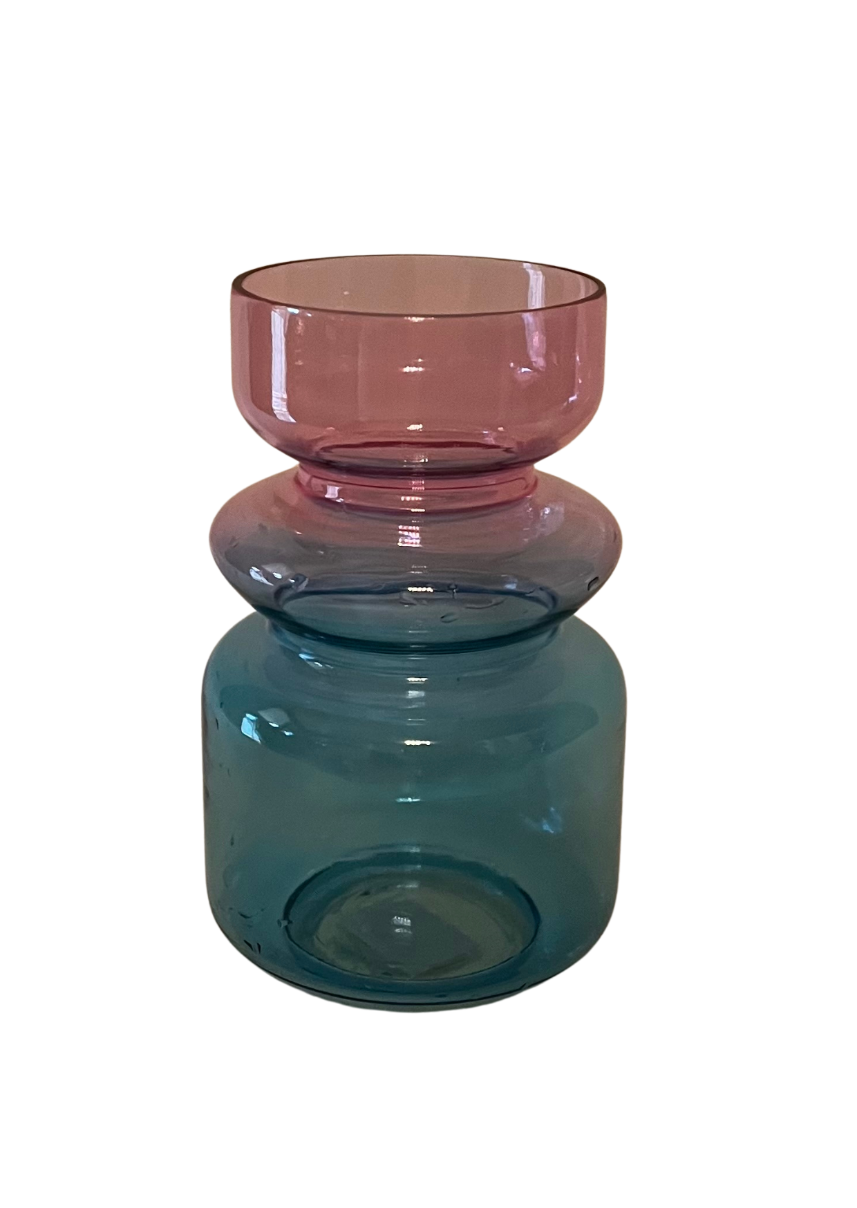 Glasvase Multicolor in blau-rosa 23 cm