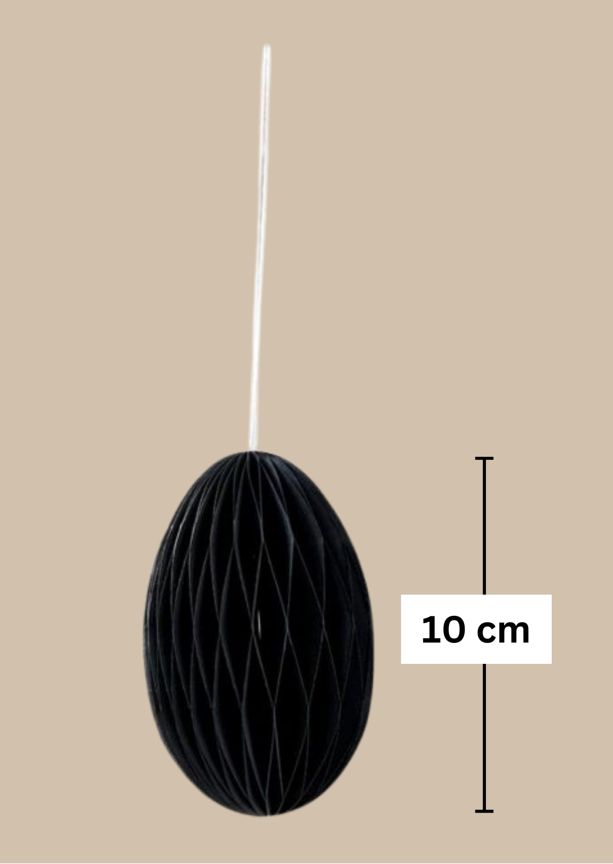 Osterei, Wabenei, schwarz 10 cm