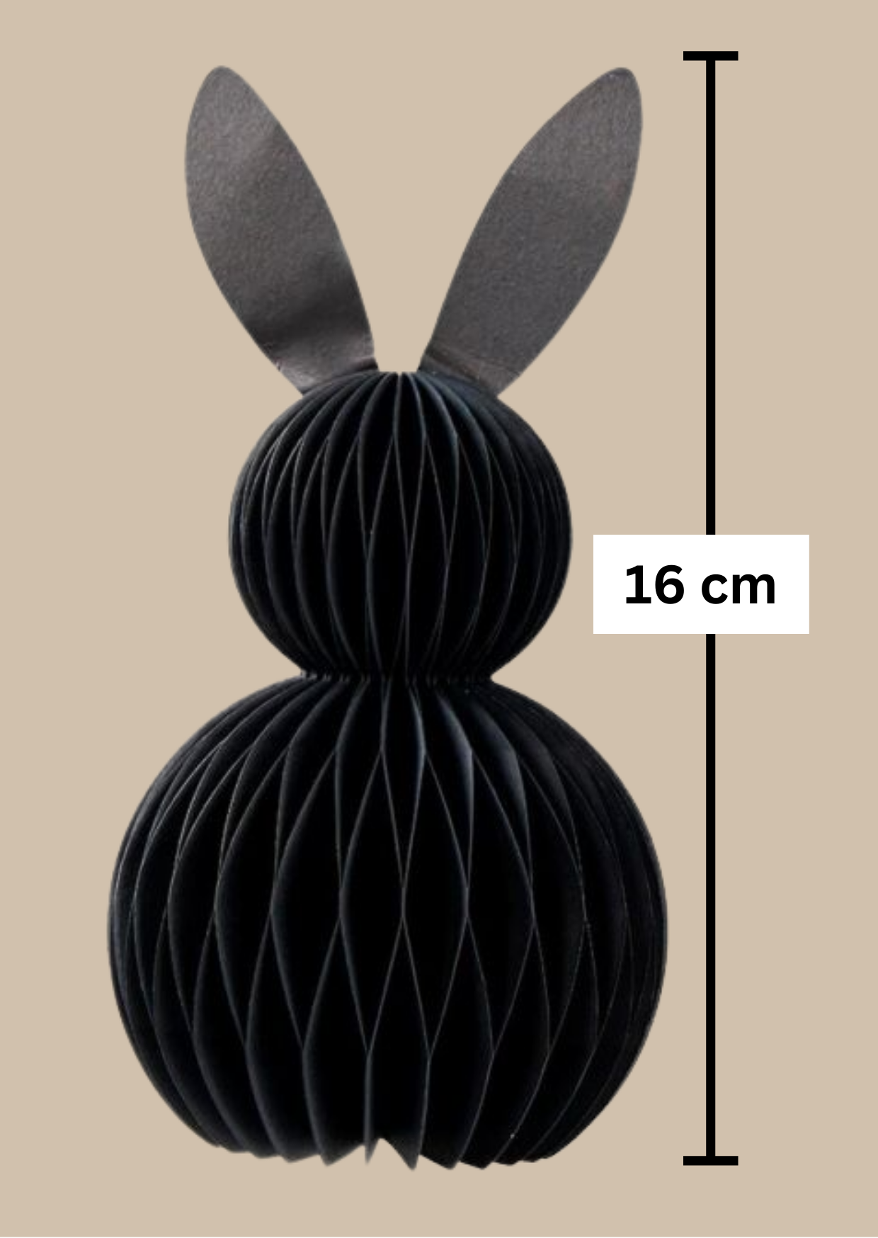 Papier Hase 3D schwarz 16 cm