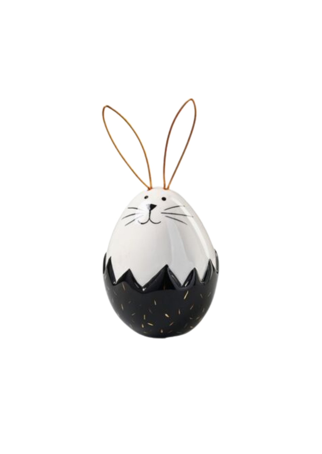 Keramik Ei "Black & White Hase" 13 cm