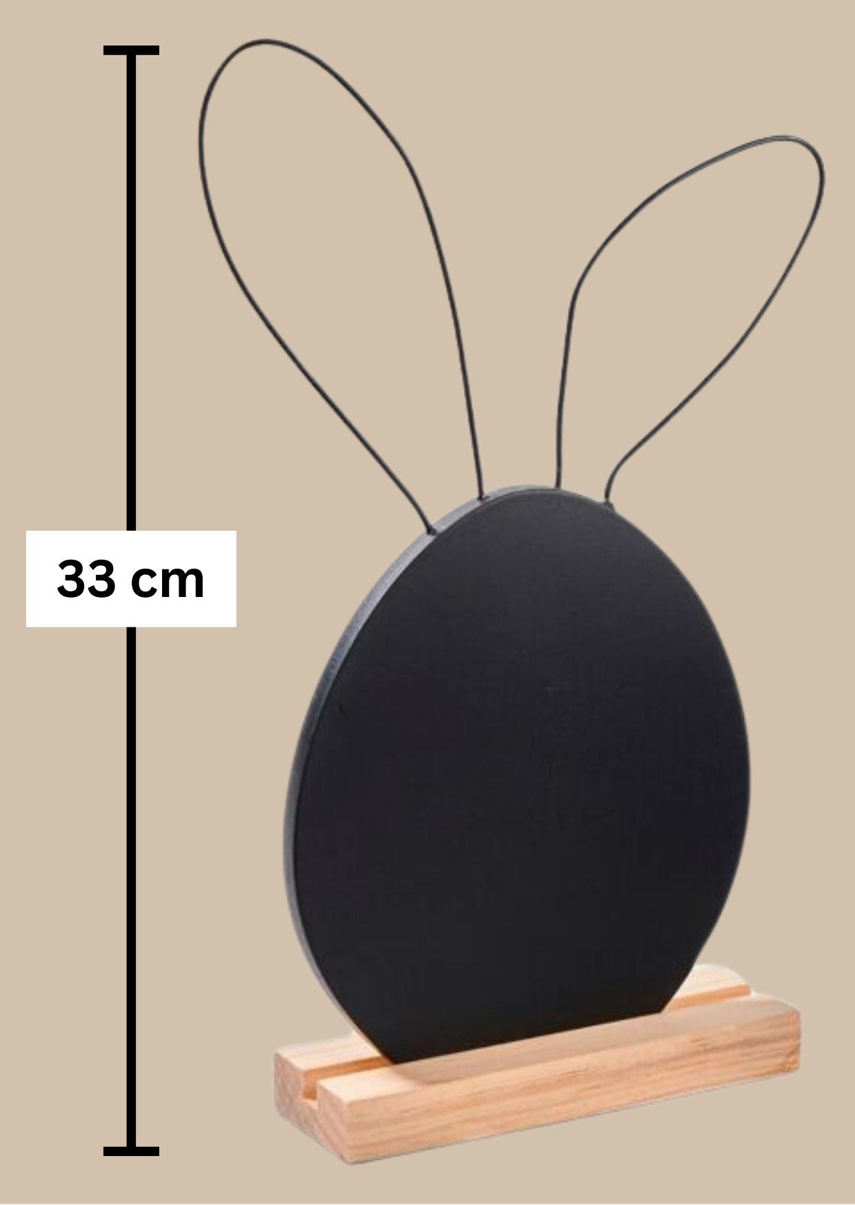 Holz Hase "Schiefertafel" 33 cm