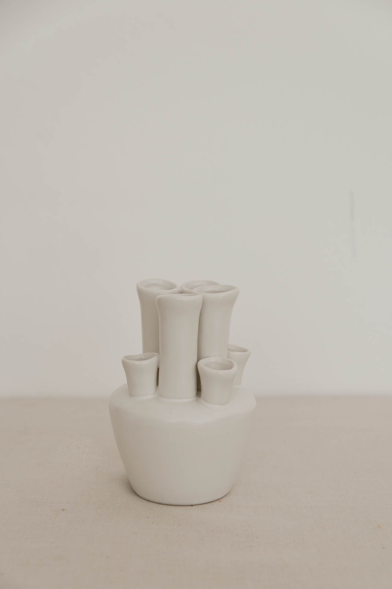 Dekoschale / Vase "Tube" - weiß creme