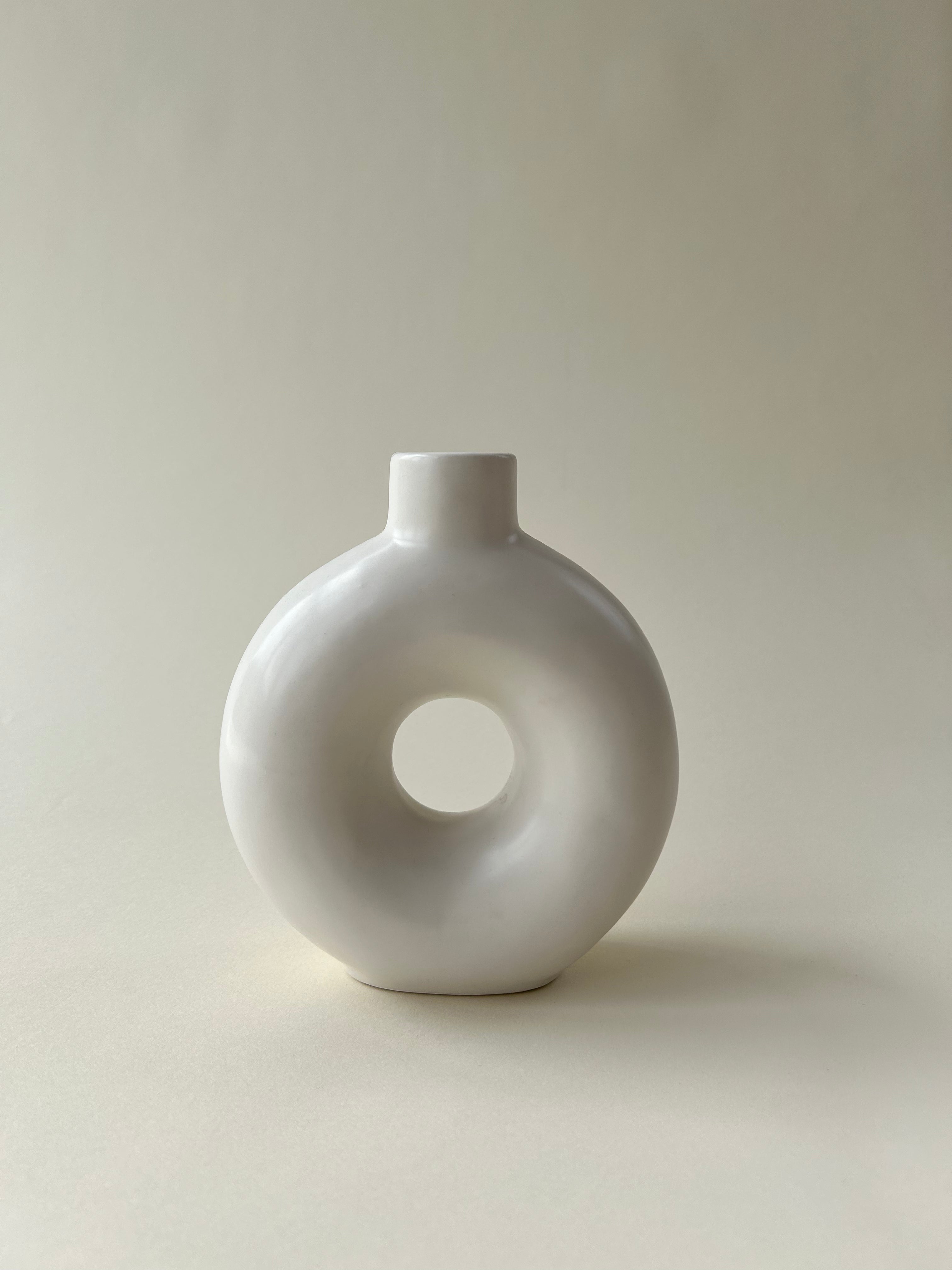 Donut Vase weiß