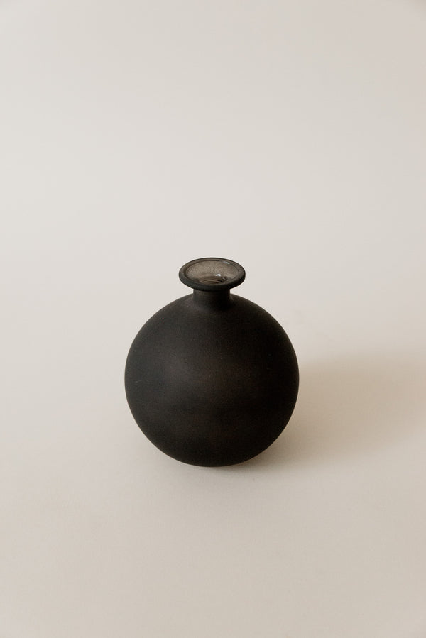 Vase schwarz, bauchig
